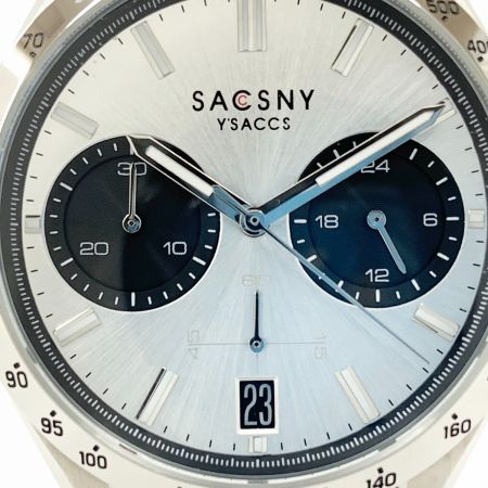 YSACCS サクスニーイザック クオーツ クロノグラフ 腕時計 SY-15219 シルバー