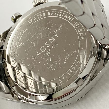  YSACCS サクスニーイザック クオーツ クロノグラフ 腕時計 SY-15219 シルバー