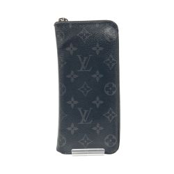 〇〇 LOUIS VUITTON ルイヴィトン モノグラム エクリプス ジッピーウォレット ヴェルティカル ラウンドファスナー長財布 M62295 ブラック Bランク