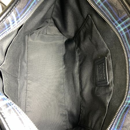  COACH コーチ シグネチャー チェック トートバッグ F80032 ブラック×ブルー x ブルー