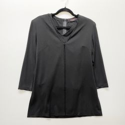 〇〇 LEONARD レオナール レディース アンサンブル インナー×カーディガン ビジューデザイン SIZE L 0149550 ブラック Aランク