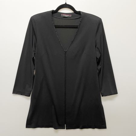  LEONARD レオナール レディース アンサンブル インナー×カーディガン ビジューデザイン SIZE L 0149550 ブラック