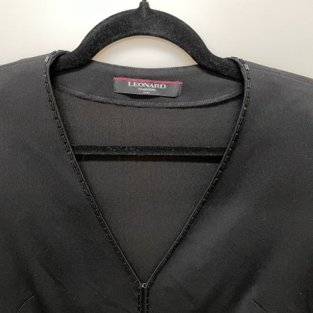  LEONARD レオナール レディース アンサンブル インナー×カーディガン ビジューデザイン SIZE L 0149550 ブラック