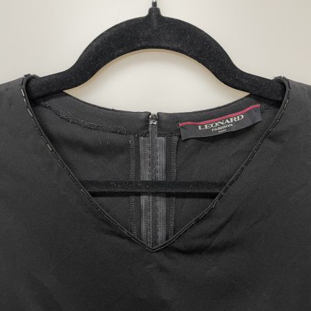 LEONARD レオナール レディース アンサンブル インナー×カーディガン ビジューデザイン SIZE L 0149550 ブラック