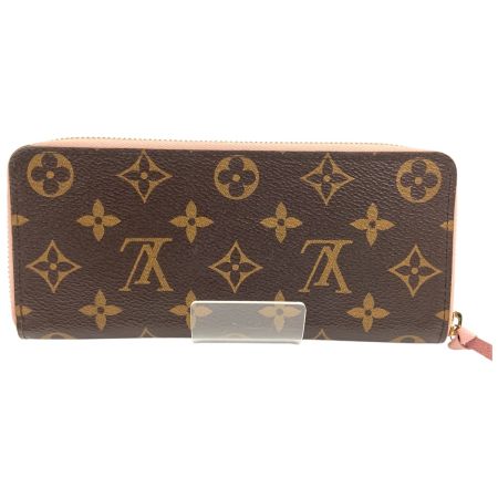 LOUIS VUITTON ルイヴィトン モノグラム ポルトフォイユ クレマンス ラウンドファスナー長財布 M63896 ブラウン x ピンク