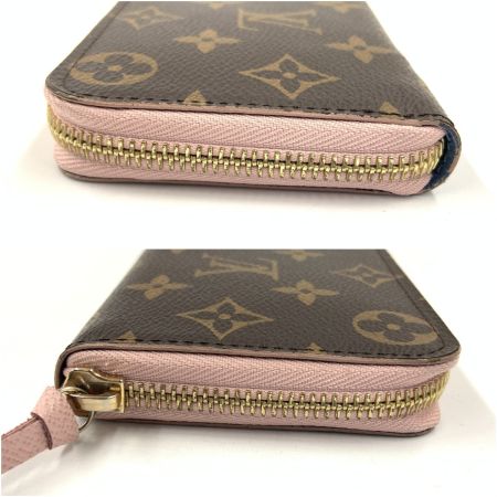  LOUIS VUITTON ルイヴィトン モノグラム ポルトフォイユ クレマンス ラウンドファスナー長財布 M63896 ブラウン x ピンク
