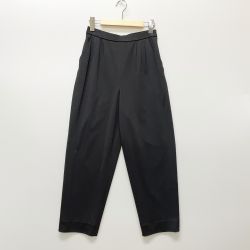 〇〇 LEONARD レオナール レディース ワイドパンツ ウエストロゴ刺繍入り ウエスト67 0183251 ブラック Aランク