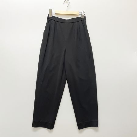  LEONARD レオナール レディース ワイドパンツ ウエストロゴ刺繍入り ウエスト67 0183251 ブラック