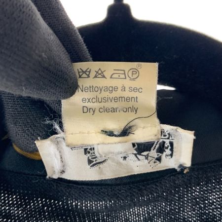  HERMES エルメス カシミヤ Hボタン シャツ ニット L サイズ ブラック x イエロー