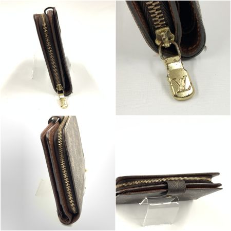 LOUIS VUITTON ルイヴィトン モノグラム ポルト パピエ ジップ　二つ折り財布 M61207 ブラウン