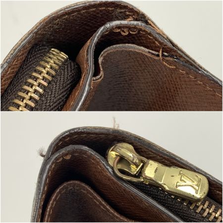  LOUIS VUITTON ルイヴィトン モノグラム ポルト パピエ ジップ　二つ折り財布 M61207 ブラウン