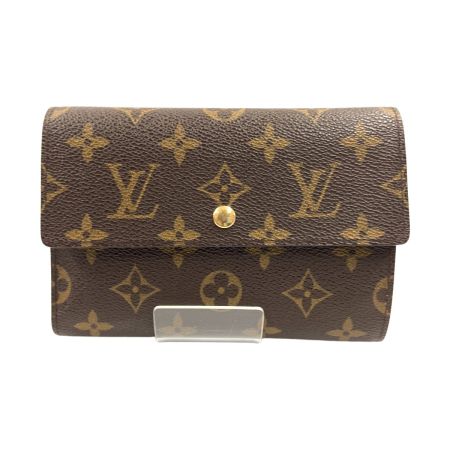  LOUIS VUITTON ルイヴィトン ノグラム ポルトトレゾール エテュイ パピエ 三つ折り財布 M61202 ブラウン