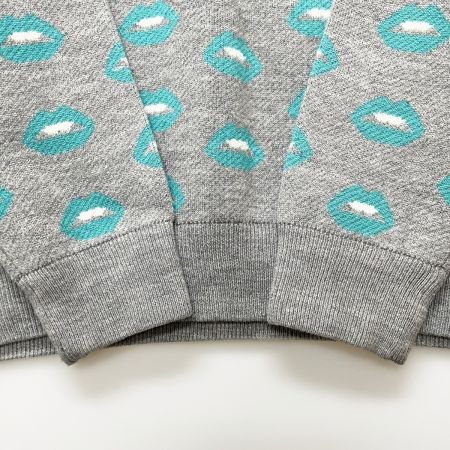  Jack Bunny!! ジャックバニー レディース  ニット リップ総柄 SIZE 6 グレー