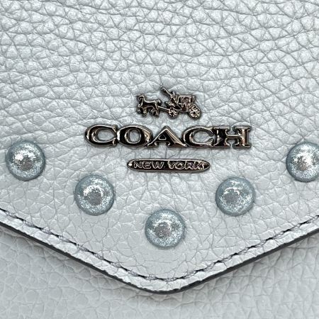  COACH コーチ 三つ折り財布 ラッカーリベット スタッズ 12171 ペールブルー