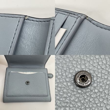  COACH コーチ 三つ折り財布 ラッカーリベット スタッズ 12171 ペールブルー