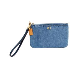 〇〇 COACH コーチ ポーチ スモール リストレット CS035 デニム Aランク