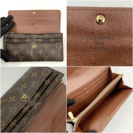  LOUIS VUITTON ルイヴィトン モノグラム ポシェット ポルト モネ クレディ 二つ折り長財布 M61725 ブラウン