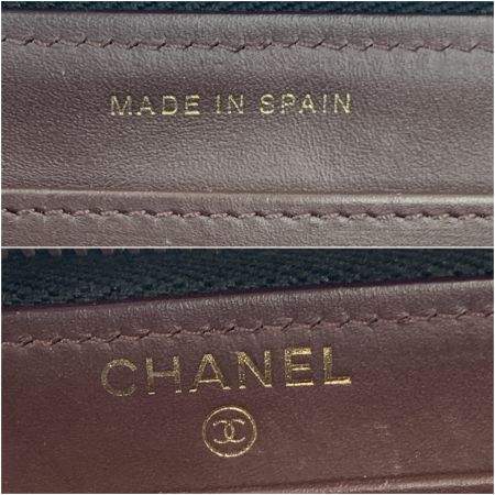  CHANEL シャネル ココマーク キャビアスキン マトラッセ ラウンドファスナー長財布 ブラック