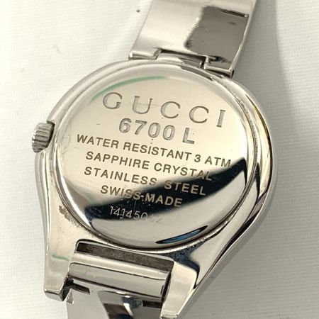  GUCCI グッチ ステンレススチール ラウンドフェイス クォーツ 腕時計 6700L シルバー