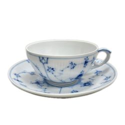 〇〇 ROYAL COPENHAGEN ロイヤル・コペンハーゲン カップ＆ソーサー ブルーフルーテッド プレイン デンマーク製 Sランク