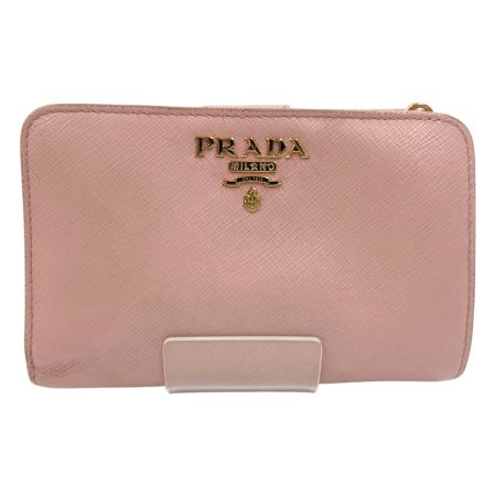  PRADA プラダ サフィアーノ ピンク２つ折り財布 ピンク