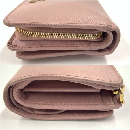  PRADA プラダ サフィアーノ ピンク２つ折り財布 ピンク