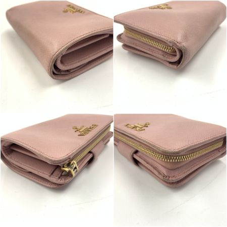  PRADA プラダ サフィアーノ ピンク２つ折り財布 ピンク