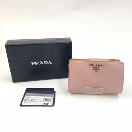  PRADA プラダ サフィアーノ ピンク２つ折り財布 ピンク