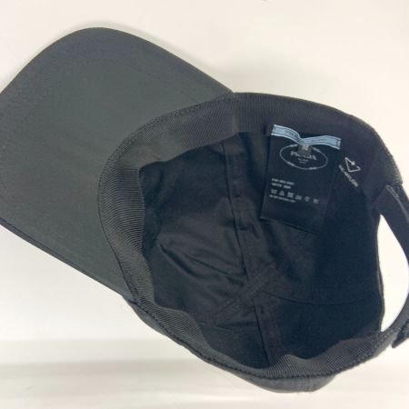  PRADA プラダ ロゴ ナイロン キャップ size M 帽子 ブラック