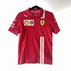 〇〇 PUMA プーマ スポーツウェア メンズ レッドスクーデリア フェラーリ チーム ポロシャツ 2021 サイズUS XS STYLE NO. 763032-02 レッド Bランク