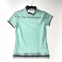 〇〇 LANVIN ランバン ゴルフウェア レディース 半袖シャツ 2024年秋冬モデル SIZE 36　 VG4FHS11L エメラルドグリーン Bランク