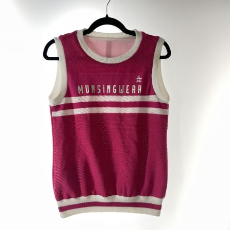  MUNSING WEAR マンシングウェア ゴルフウエア レディース リバーシブル ニットナイロンベスト SIZE M MGWPJL80 ピンク