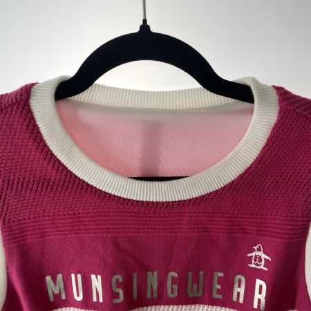  MUNSING WEAR マンシングウェア ゴルフウエア レディース リバーシブル ニットナイロンベスト SIZE M MGWPJL80 ピンク