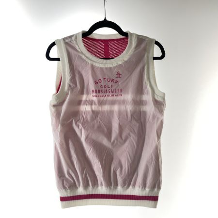  MUNSING WEAR マンシングウェア ゴルフウエア レディース リバーシブル ニットナイロンベスト SIZE M MGWPJL80 ピンク