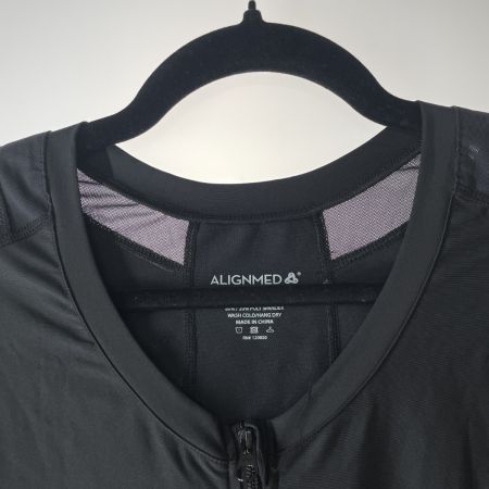  ALIGNMED 姿勢矯正・コンプレッションインナー ポスチャーシャツ 2.0 ジッパー メンズ SIZE M ブラック