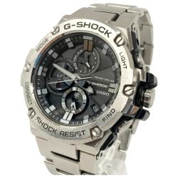 〇〇 CASIO カシオ スマートフォンリンク Gショック Gスチール タフ ソーラー 腕時計 GST-B100D シルバー Cランク