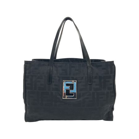  FENDI フェンディ ズッカ ナイロン トートバッグ ハンドバッグ ブラック