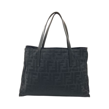  FENDI フェンディ ズッカ ナイロン トートバッグ ハンドバッグ ブラック