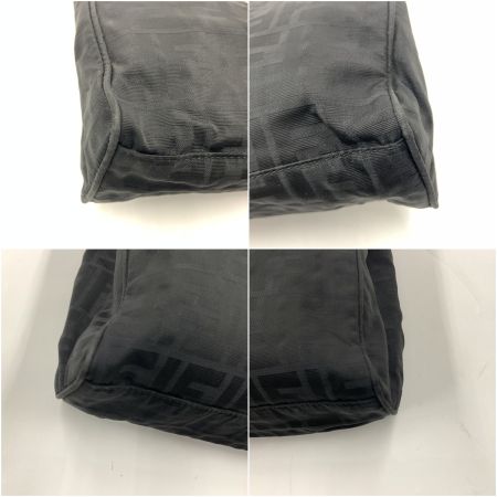  FENDI フェンディ ズッカ ナイロン トートバッグ ハンドバッグ ブラック