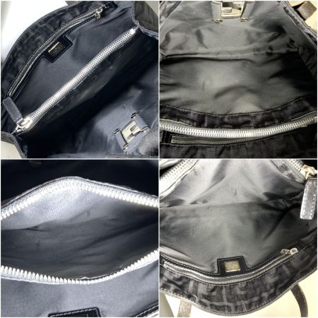  FENDI フェンディ ズッカ ナイロン トートバッグ ハンドバッグ ブラック