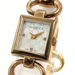 〇〇 GUCCI グッチ トルナヴォーニ シェル 120 レディース クォーツ スクエア 腕時計 120 ゴールド Cランク