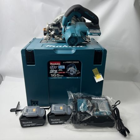  MAKITA マキタ 充電式マルノコ 丸ノコ 丸のこ 充電器・充電池2個・ケース付 コードレス式 HS631DGXS グリーン 未使用品