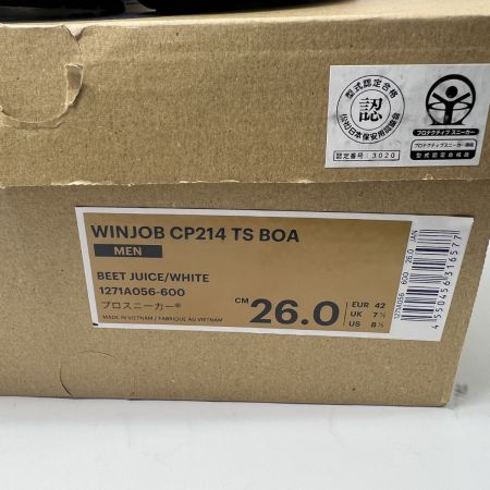  asics アシックス 安全靴 26cm ｳｨﾝｼﾞｮﾌﾞCP214 TS BOA レッド 未使用品 箱有