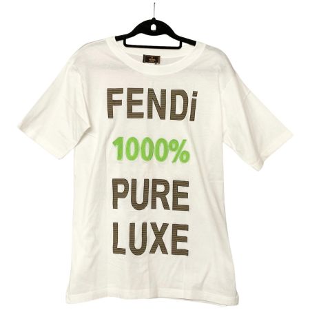  FENDI フェンディ 1000% PURE LUXE ロゴ Tシャツ SIZE M ホワイト