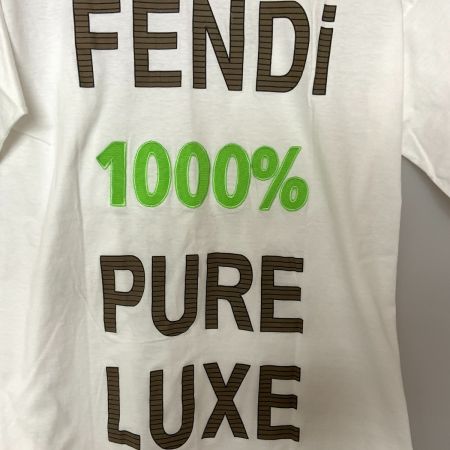  FENDI フェンディ 1000% PURE LUXE ロゴ Tシャツ SIZE M ホワイト