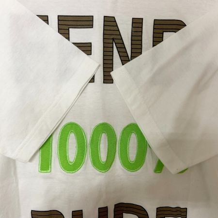  FENDI フェンディ 1000% PURE LUXE ロゴ Tシャツ SIZE M ホワイト