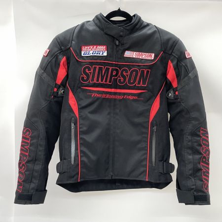  SIMPSON バイクジャケット FLAGSHIP プロテクター完備 SIZE M ブラック × レッド