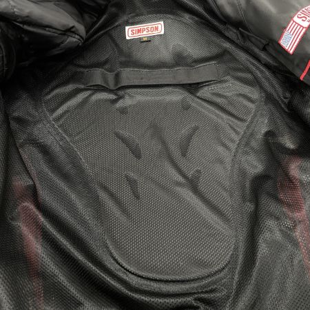 SIMPSON バイクジャケット FLAGSHIP プロテクター完備 SIZE M ブラック × レッド