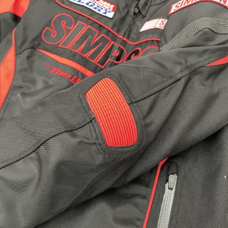 SIMPSON バイクジャケット FLAGSHIP プロテクター完備 SIZE M ブラック × レッド