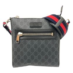 〇〇 GUCCI グッチ GGスプリーム スモール メッセンジャーバッグ ショルダーバッグ 523599 ブラック Aランク